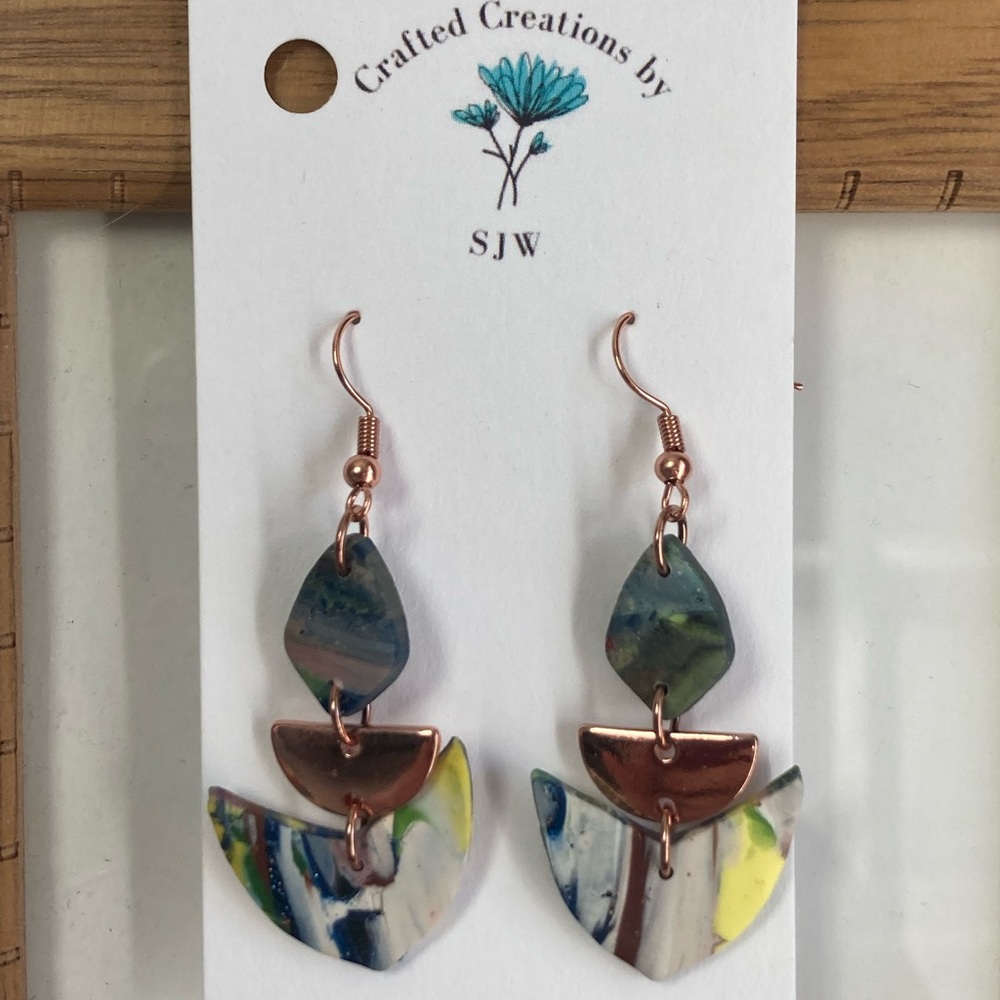 Artistic Multicolor Dangle Earrings